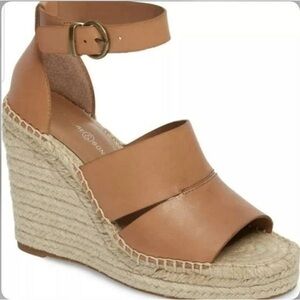 Treasure & Bond Sannibel Espadrille Brown Leather Wedge Sandal